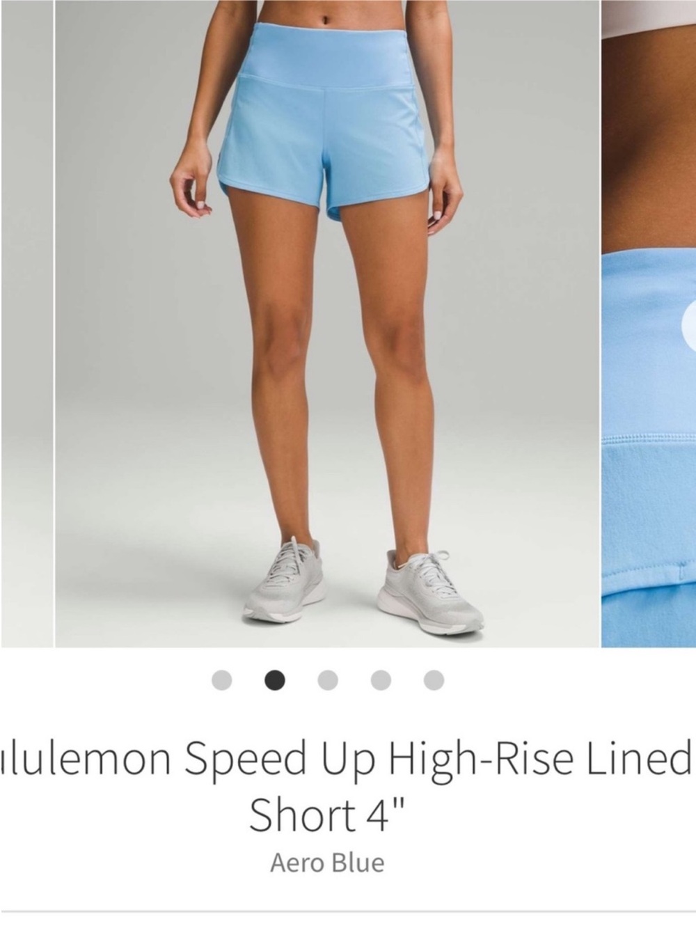 Lululemon Speed Up High Rise Lined Shorts Aero Blue 4" Sz 2